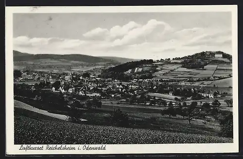 AK Reichelsheim im Odenwald, Ortsansicht vom Hügel aus