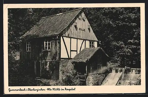 AK Gummersbach i. Oberbergischen, alte Mühle im Rospetal