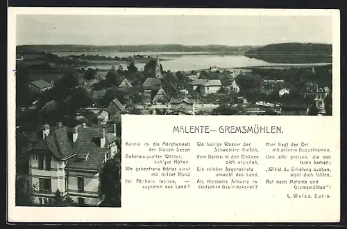 AK Malente-Gremsmühlen, Teilansicht aus der Vogelschau