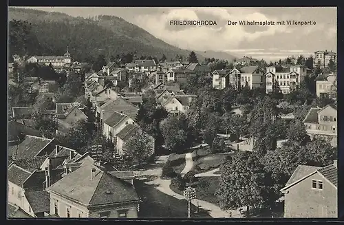 AK Friedrichroda, Der Wilhelmsplatz mit Villenpartie