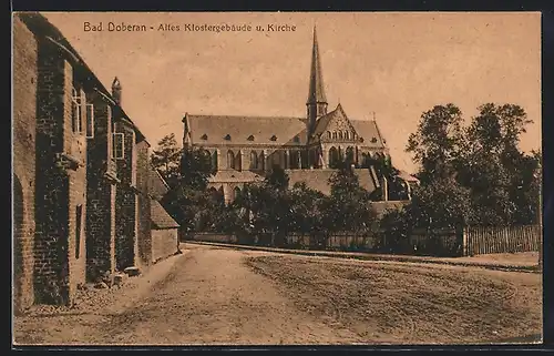 AK Bad Doberan, Altes Klostergebäude und Kirche
