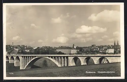 AK Pirmasens, Blick auf die Hindenburgbrücke