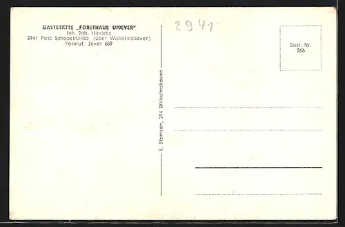 AK Schoost /Oldb., Gasthaus Forsthaus Upjever