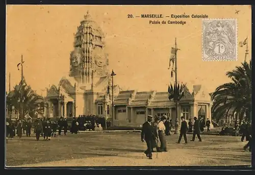 AK Marseille, Exposition coloniale 1922, Palais du Cambodge