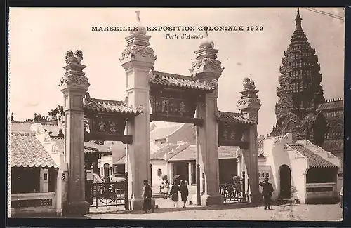 AK Marseille, Exposition coloniale 1922, Porte d` Annam