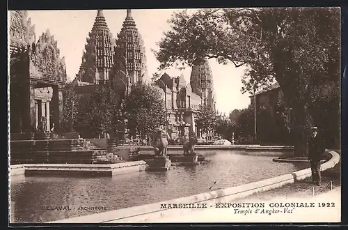 AK Marseille, Exposition coloniale 1922, Temple d` Angkor-Val