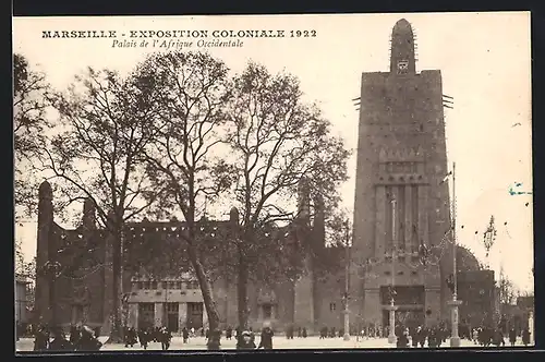 AK Marseille, Ausstellung Exposition coloniale 1922, Palais de l`Afrique Occidentale