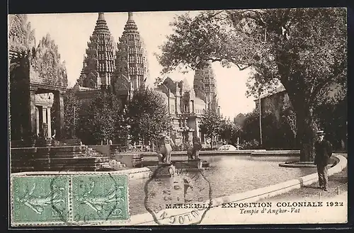 AK Marseille, Exposition coloniale 1922, Temple d` Angkor-Val