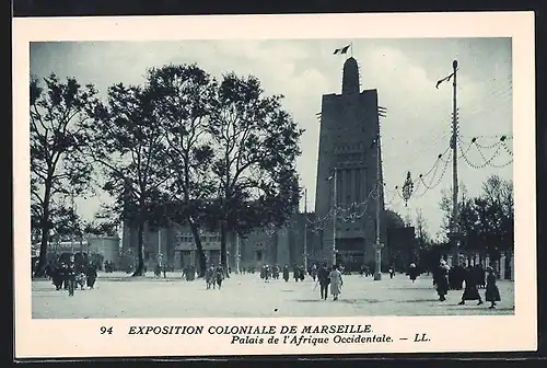 AK Marseille, Exposition coloniale 1922, Palais de l`Afrique Occidentale