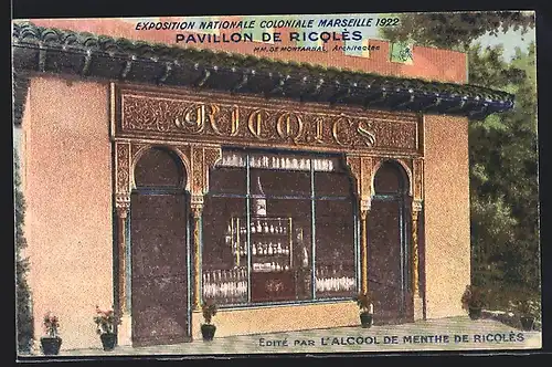 AK Marseille, Exposition coloniale 1922, Pavillon de Ricolès