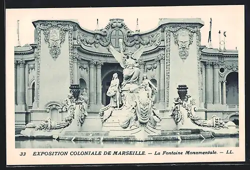 AK Marseille, Exposition coloniale 1922, La Fontaine Monumentale