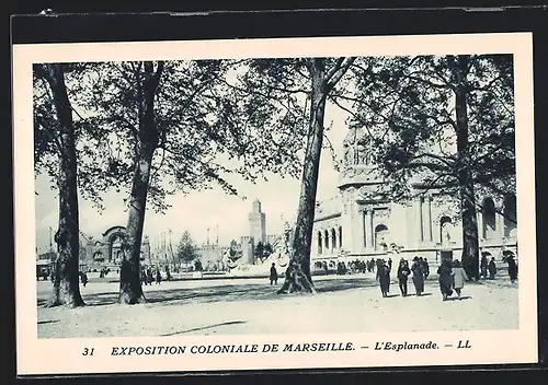 AK Marseille, Exposition coloniale 1922, L`Esplanade