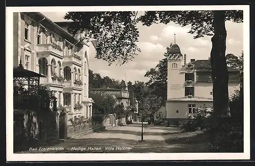 AK Bad Freienwalde, Heilige Hallen u. Villa Helene