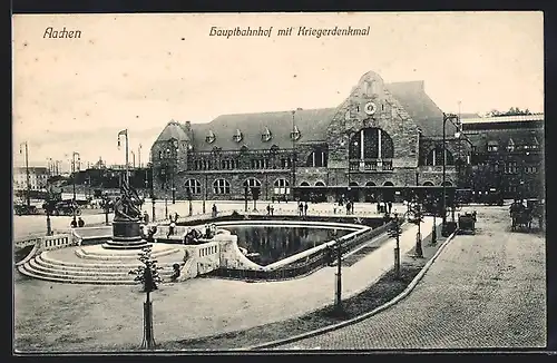 AK Aachen, Kriegerdenkmal am Hauptbahnhof