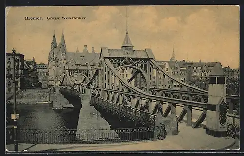 AK Bremen, Grosse Weserbrücke