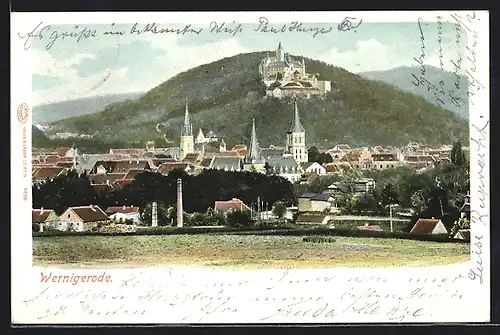 AK Wernigerode, Blick gegen Ort
