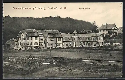 AK Friedrichsbrunn (Ostharz), Blick zum Sanatorium