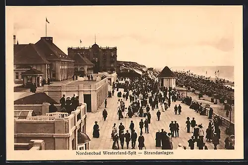 AK Westerland /Sylt, die Strandanlagen zur Hochsaison