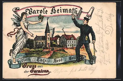 AK Parole Heimat, Soldat aus der Garnison freut sich auf die Reserve