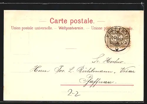 AK Schweiz, Les Premiers Timbres Poste de la Suisse, Canton de Geneve, Briefmarken, Wappen