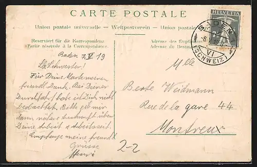 Präge-AK Schweizer Briefmarken und Wilhelm Tell mit Sohn