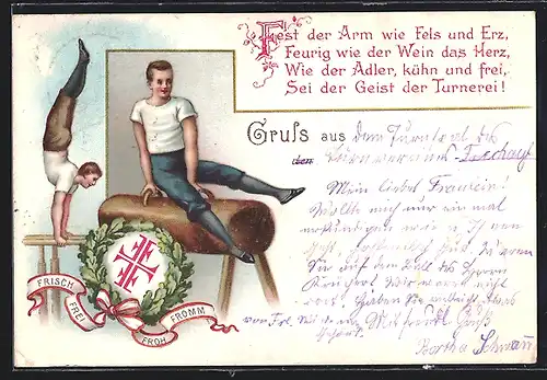 AK Turner auf dem Seitpferd und Barren