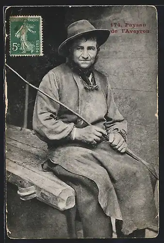 AK Paysan de l`Aubrac, Bauer aus der Region Languedoc-Roussillon