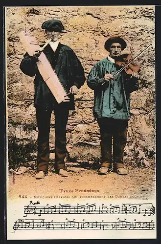 AK Types Pyrènèens, Musiciens Ossalois qui Accompagnent les dannes Locales, Languedoc-Roussillon