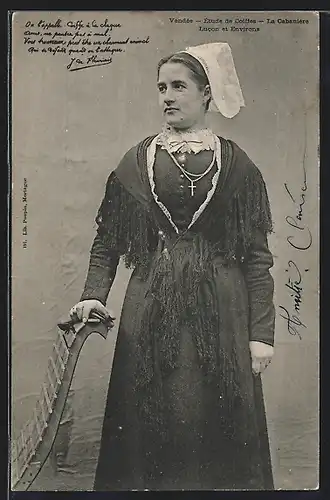AK Vendèe, Ètude de Coiffes.La Cabanière Lucon et Environs, Pays de la Loire
