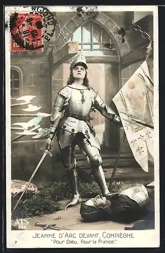 AK Jeanne d`Arc devant Compiegne, Johanna von Orleans