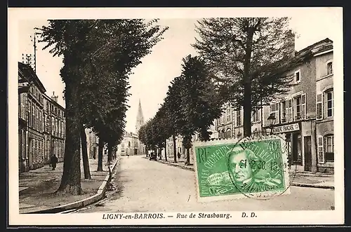 AK Ligny-en- Barrois, Rue de Strasbourg