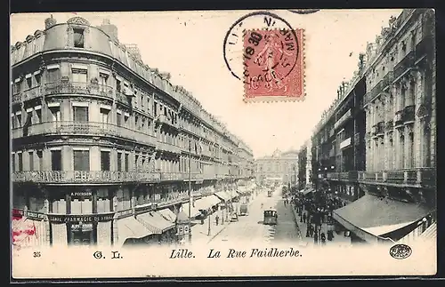 AK Lille, La Rue Faidherbe