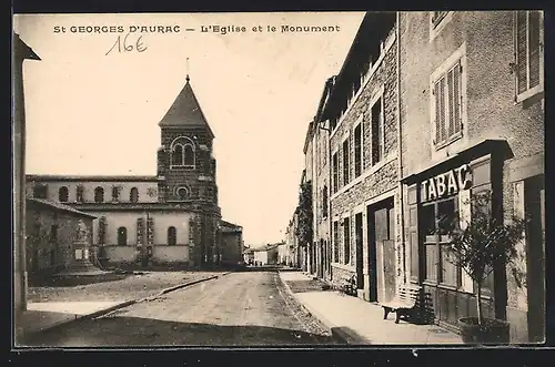 AK Saint-Georges-d`Aurac, L`Eglise et le Monument