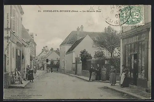 AK Conde-sur-Huisne, Grande Rue