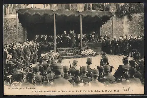 AK Plessis-Robinson, Visite de M. Le Préfet de la Seine, le 13 Juin 1909