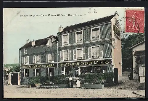 AK Vaucresson, Café-Restaurant de la Gare, Maison Bicheret