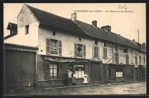 AK Asnières-sur-Oise, Le Bureau de Tabacs, Cafe, Billard