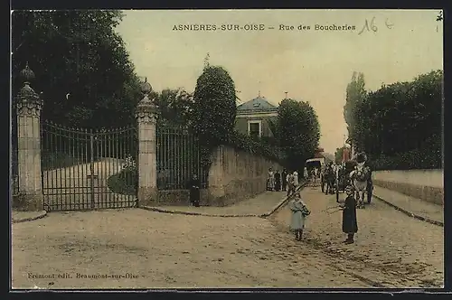 AK Asnières-sur-Oise, Rue des Boucheries