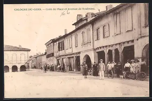 AK Cologne-du-Gers, Coin de Place et Avenue de Toulouse