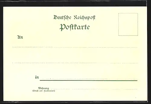 Lithographie Leipzig, Sächs.-Thür. Industrie- und Gewerbe-Ausstellung 1897, Reiterstandbild König Albert, Haupthalle