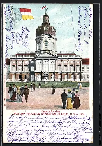 AK Saint Louis, Louisiana Purchase Exposition 1904, German Building, Ausstellung
