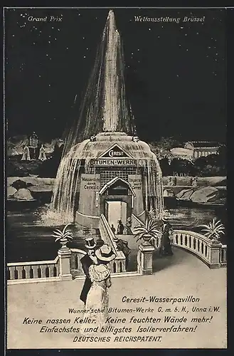 AK Brüsse, Weltausstellung 1910, Ceresit-Wasserpavillon