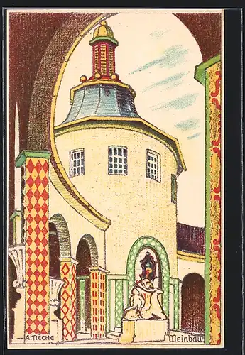 Künstler-AK Bern, Schweizerische Landesausstellung 1914, Weinbau