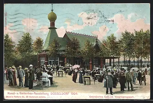 AK Düsseldorf, Kunst- und Gartenbau-Ausstellung 1904, Ostindisches Cafe im Vergnügungspark