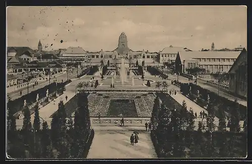 AK Leipzig, Internationale Baufachausstellung mit Sonderausstellungen 1913, Eingang an der Strasse des 18. Oktober