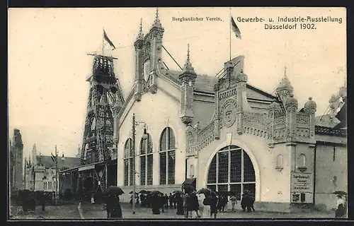 AK Düsseldorf, Gewerbe- u. Industrie-Ausstellung 1902, Ausstellungsgebäude Bergbaulicher Verein
