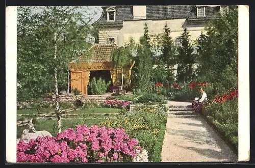 AK Stuttgart, Württbg. Gartenbauausstellung 1924, Staudenpflanzung im Schönen Garten