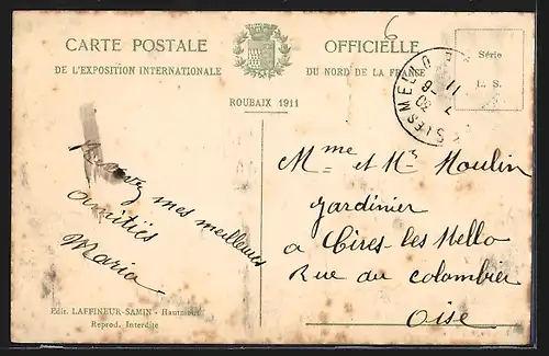 AK Roubaix, Exposition Internationale du Nord de la France 1911, Palais du Ministère des Colonies