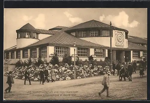 AK Bern, Landes-Ausstellung 1914, Pavillon Wasserwirtschaft und Ingenieurwesen