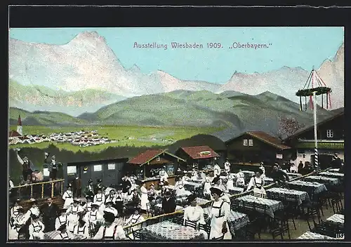 AK Wiesbaden, Ausstellung für Handwerk u. Gewerbe Kunst u. Gartenbau 1909, Oberbayern